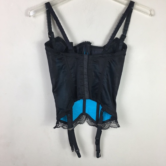 Vintage blue lace corset lingerie w/garter straps - Picture 4 of 12
